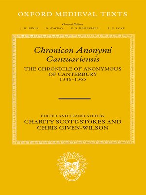 cover image of Chronicon Anonymi Cantuariensis
